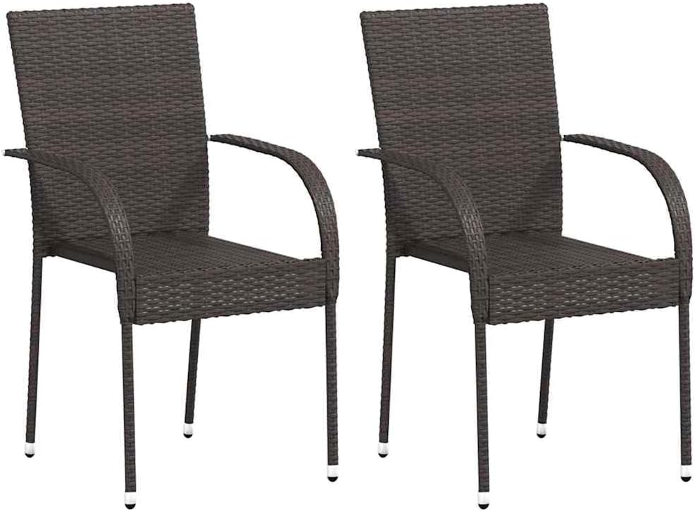 Cadeira de jantar, vidaXL, 95 cm, 34 cm, 43 cm, 44 cm, 64 cm, 110 kg, aço, Castanho, para uso diário