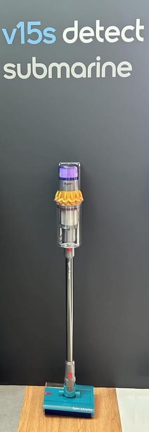 Aspirador vertical, Dyson, V15s, 240 W, 77 L, madeira, Cinzento, para uso diário