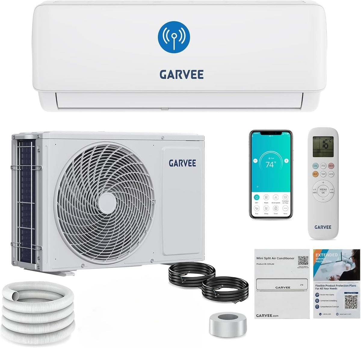 Ar condicionado split, Acekool, 9000 BTU, 2.64 kW, 40,1 kg, com comando à distância, com controlo por aplicação, Multicolor, para uso diário
