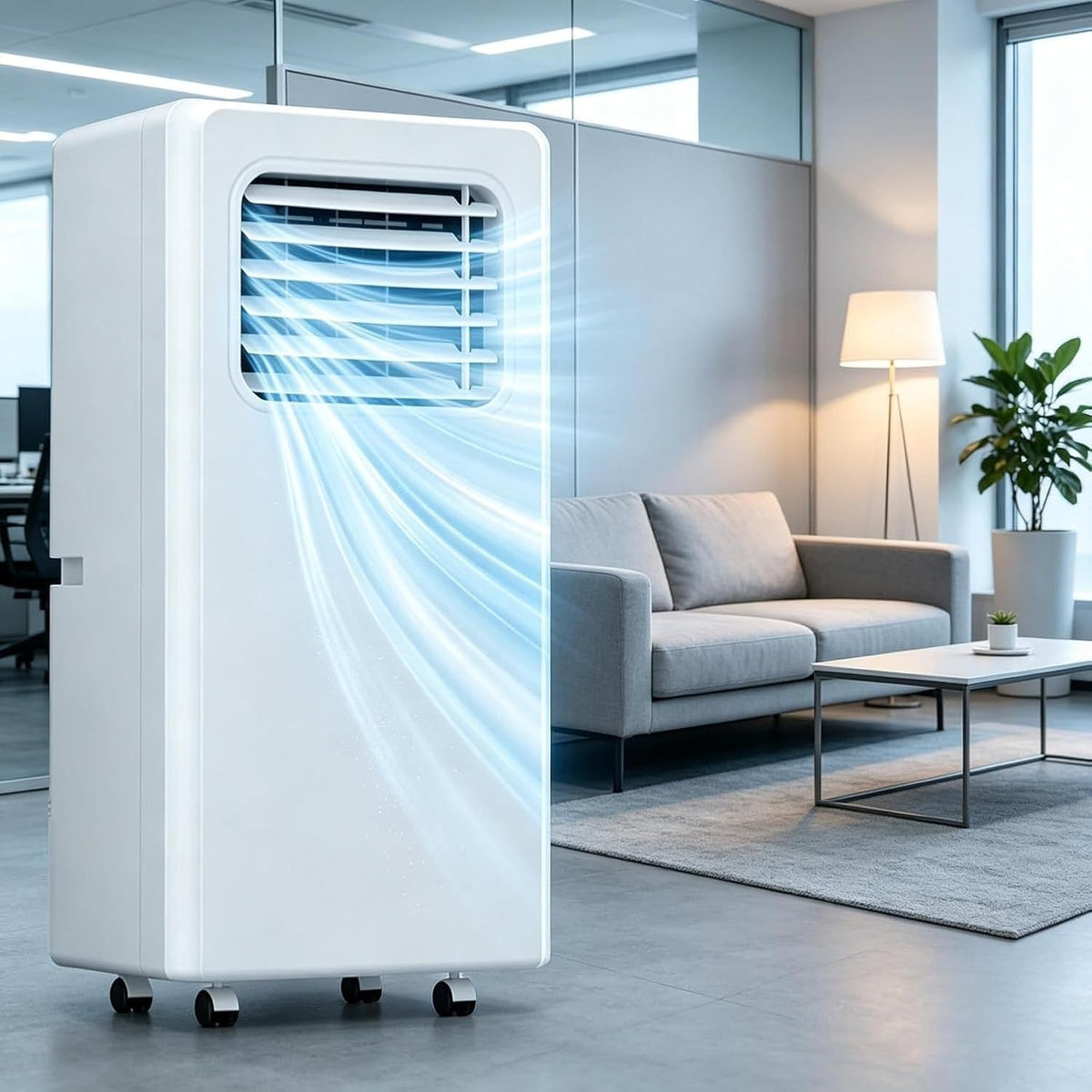 Ar condicionado portátil, QINLIGAO, 12000 BTU, 20 L, 15 a, com comando à distância, com temporizador, com ecrã tátil, Multicolor, para uso diário