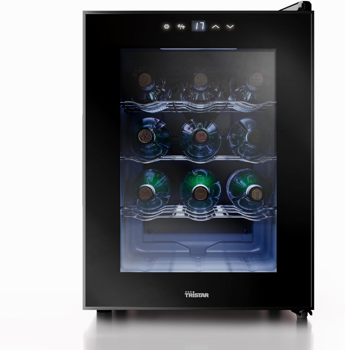 Frigorífico para bebidas, Tristar, WR-7511, 32 L, 25 dB, 47,7 cm, 5,6 kg, 34,5 × 51 × 47,7 cm, com ecrã tátil, com iluminação LED, com prateleiras
