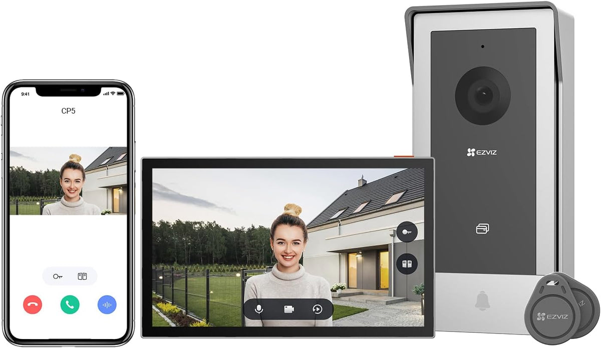 Artigo para casa, EZVIZ, 1080P, com ecrã tátil, com controlo por aplicação, Vermelho / Preto, para uso diário