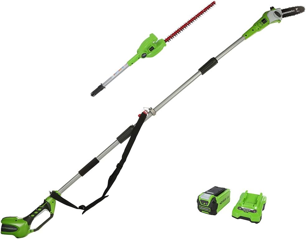 Corta-sebes, Greenworks, G40PSHK2, 20 cm, 51 cm, 40 V, 2 Ah, Multicolor, para jardim e exterior