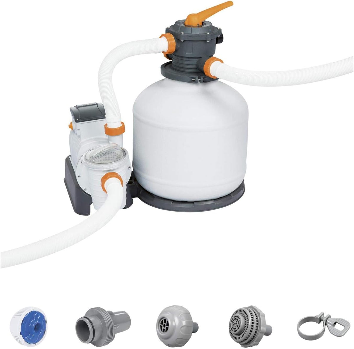 Filtro, Bestway, 355 l, 11.355 l, 240 V, 500 W, 55 kg, 66.600 L, com temporizador, plástico, Cinzento, para uso diário