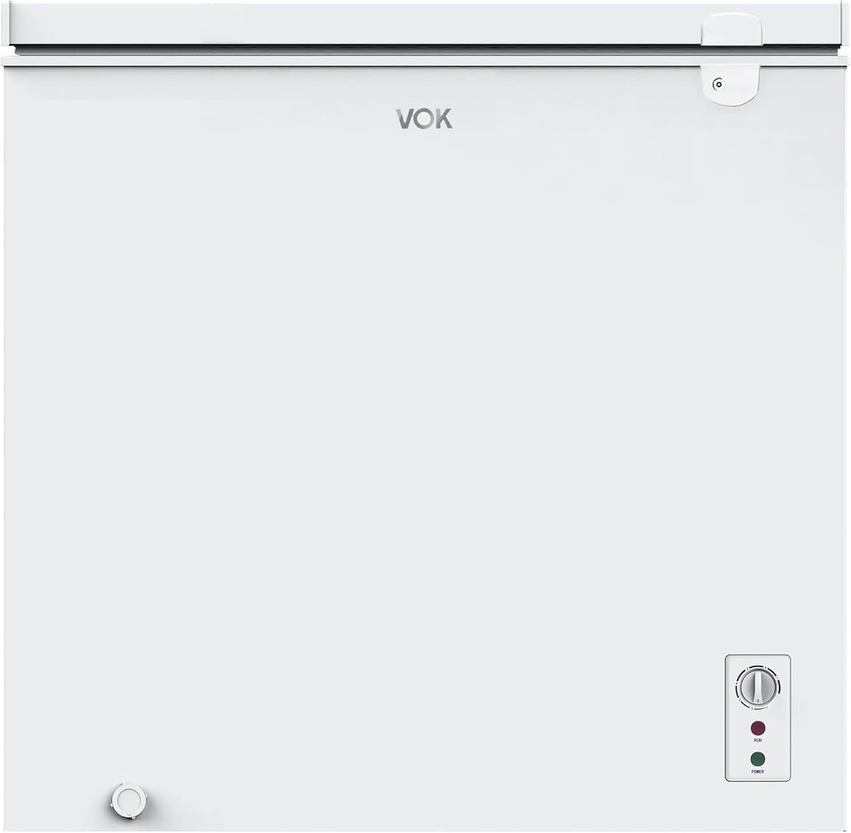 Arca congeladora, VOK, EVF-194CDEW, 194 L, 8 cm, 40 dB, com iluminação LED, com rodas, Branco, para uso diário