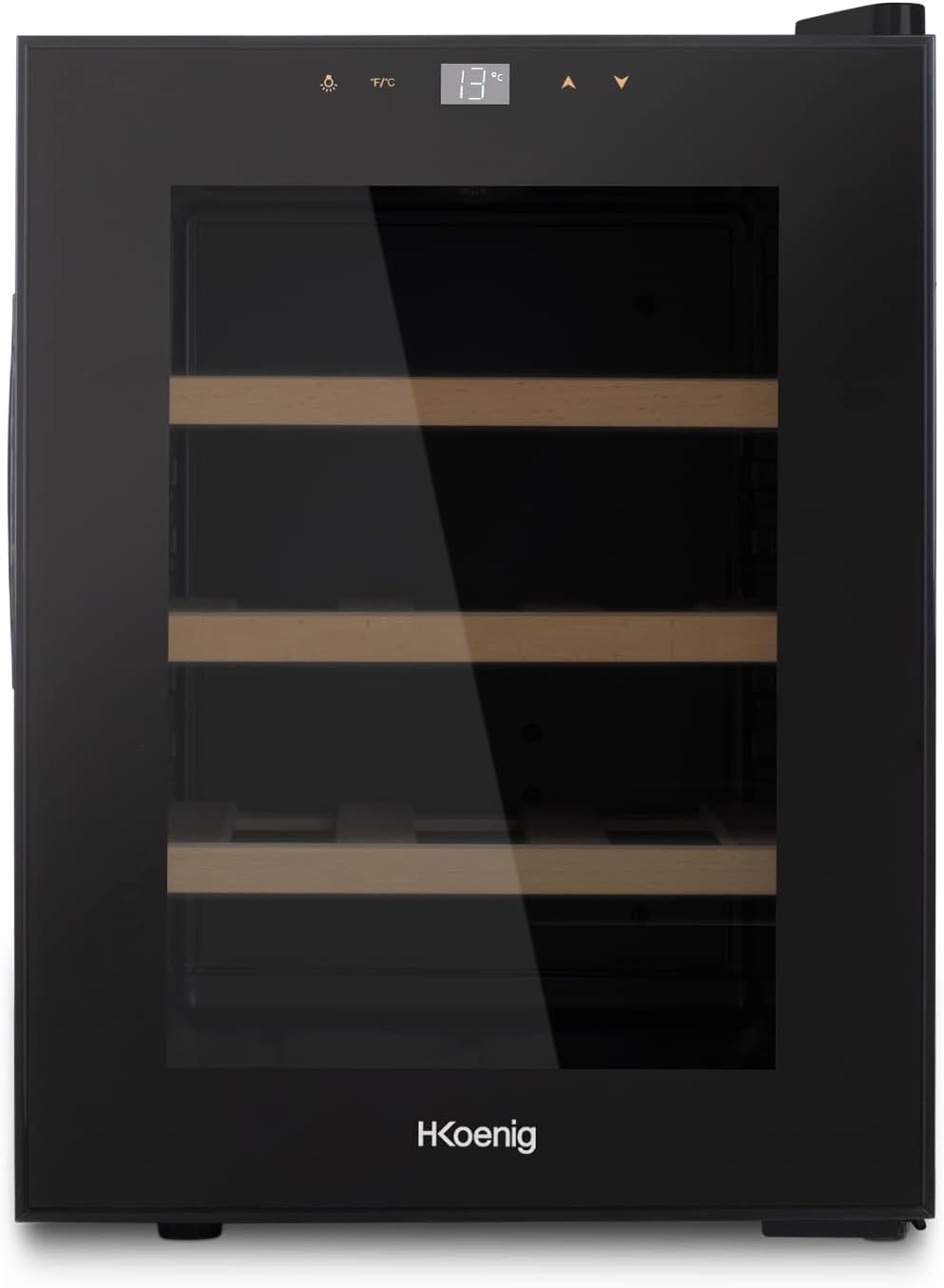 Equipamento elétrico, H.Koenig, AGE12, 31 L, 55 W, 2 A, regulável, com iluminação LED, com prateleiras, aço inoxidável, aço, Preto, para uso diário