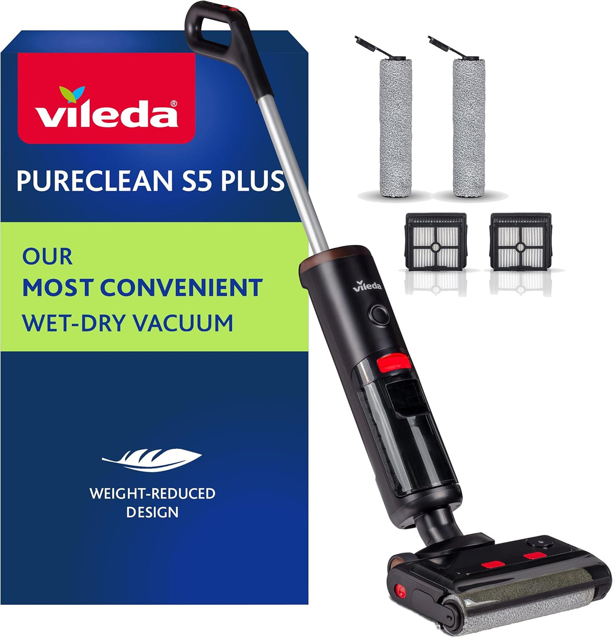 Aspirador de sólidos e líquidos, Vileda, 5 kg, com iluminação LED, Multicolor, para uso diário