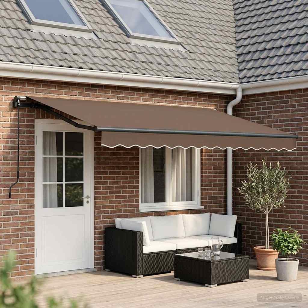 Toldo, Ziaphsol, 350 cm, 400 × 350 cm, resistente à água, alumínio, poliéster, Cinzento, para uso diário