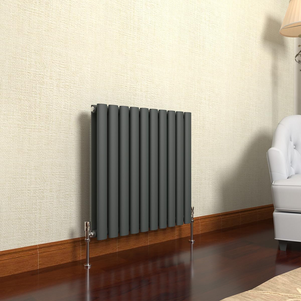 Aquecedor elétrico, GY Bath, 590 mm, 600 × 590 mm, aço, Antracite, para uso diário
