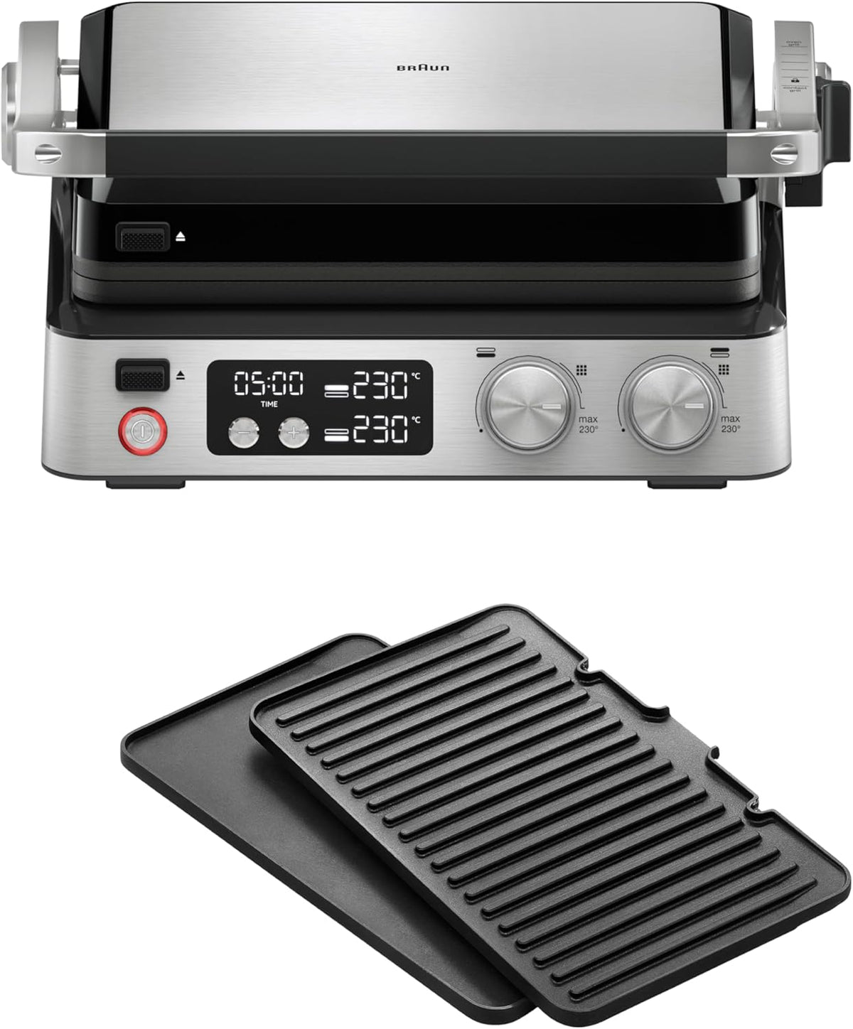 Placa de cozinha, Braun, 2000 W, 23 cm, 34,9 kg, 29 × 23 cm, 6 pessoas, aço inoxidável, aço, Preto, para a cozinha