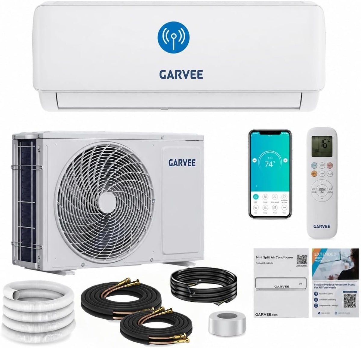 Ar condicionado split, RBFGYIOP, 12000 Btu, 19 Db, 78,7 cm, 4 m, 76 × 34,7 × 78,7 cm, classe energética A++, com comando à distância, plástico
