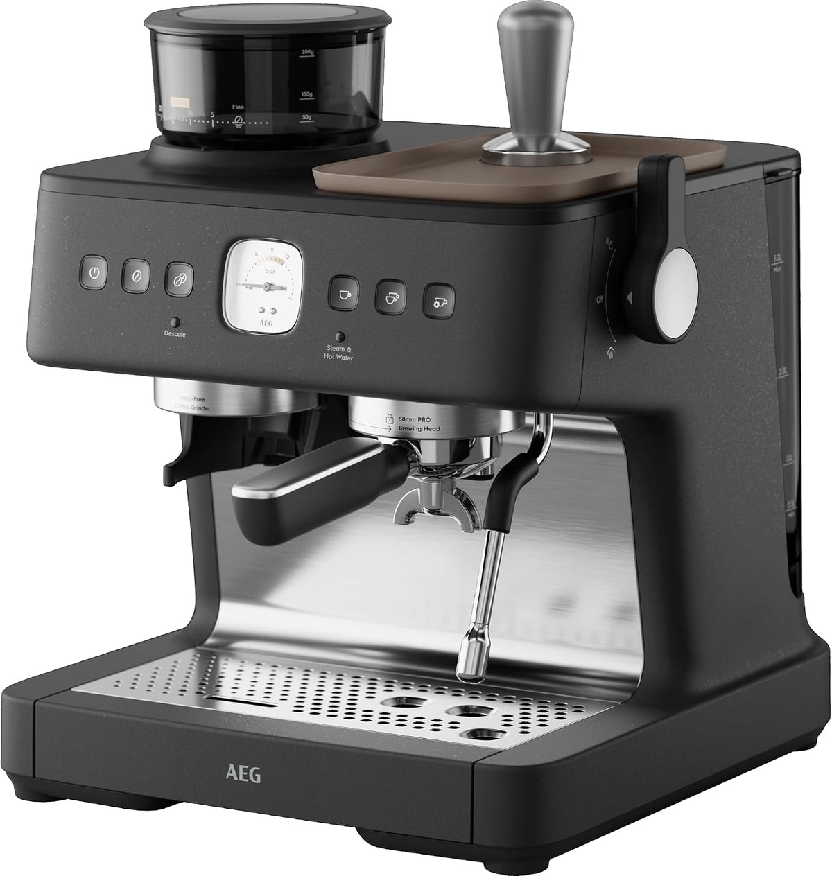 AEG, Máquina de café expresso, EC8-1-8BP, 58 mm, Creme, para a cozinha